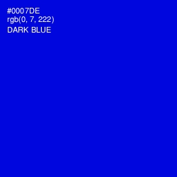 #0007DE - Dark Blue Color Image